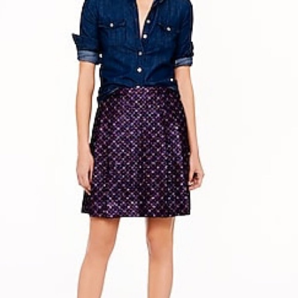 NEW   J Crew Festival Tweed Purple Shimmer  NWOT